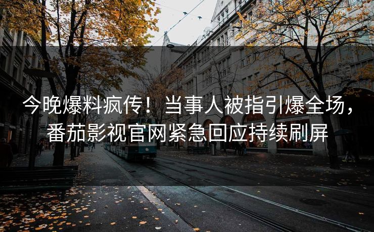 今晚爆料疯传！当事人被指引爆全场，番茄影视官网紧急回应持续刷屏