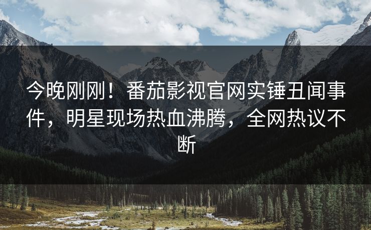 今晚刚刚！番茄影视官网实锤丑闻事件，明星现场热血沸腾，全网热议不断