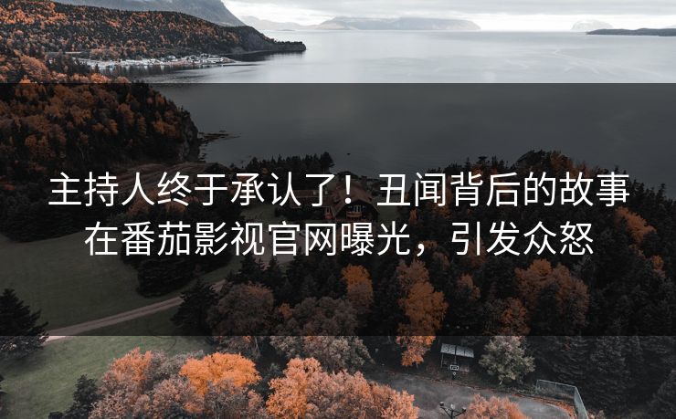 主持人终于承认了！丑闻背后的故事在番茄影视官网曝光，引发众怒