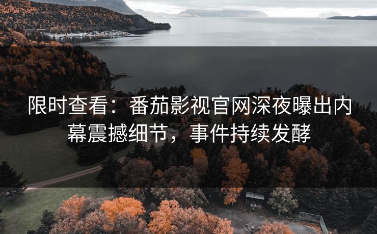 限时查看：番茄影视官网深夜曝出内幕震撼细节，事件持续发酵