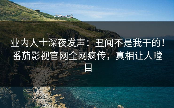 业内人士深夜发声：丑闻不是我干的！番茄影视官网全网疯传，真相让人瞠目