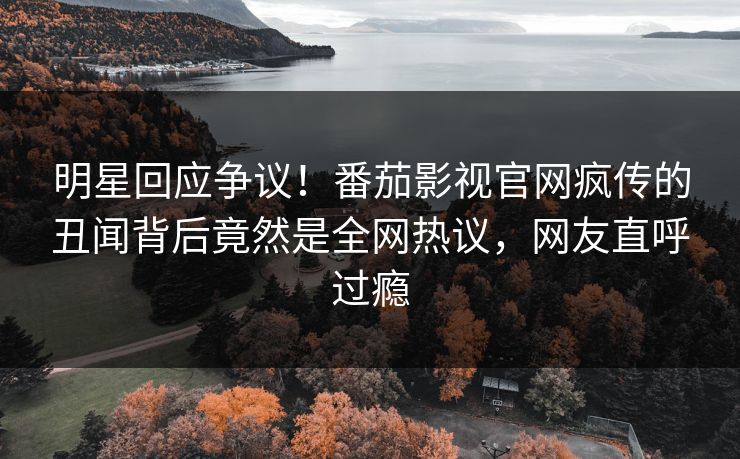 明星回应争议！番茄影视官网疯传的丑闻背后竟然是全网热议，网友直呼过瘾