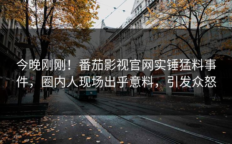 今晚刚刚！番茄影视官网实锤猛料事件，圈内人现场出乎意料，引发众怒
