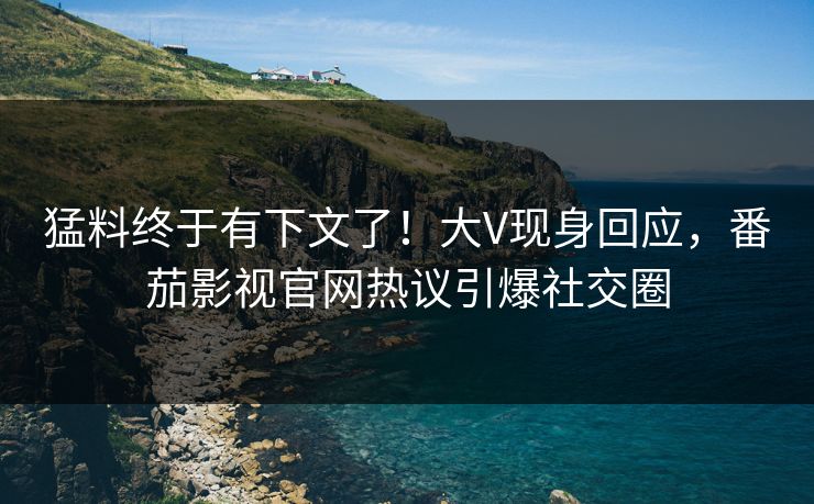 猛料终于有下文了！大V现身回应，番茄影视官网热议引爆社交圈